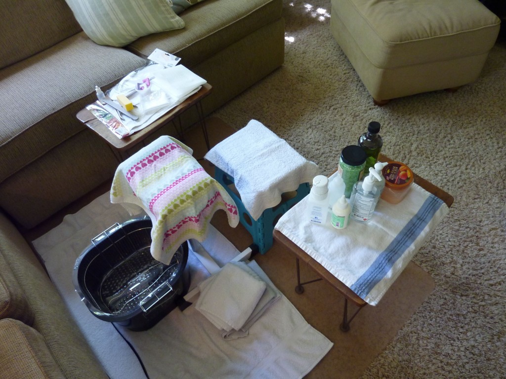 Here is what my pedicure station looks like!