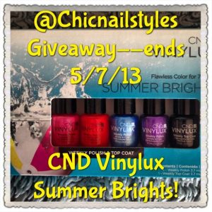 Make sure to follow me on Instagram to win this Vinylux Kit! Rules are on my Instagram account @chicnailstyles