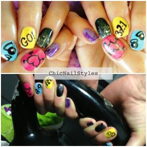 I got inspiration from WodLove for these nails...a totally awesome Crossfit clothing company!