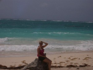Here I am at the windy Tulum Ruins beach!