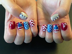 Red White and Blue Gel Polish
