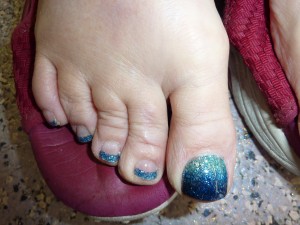 galaxy style gel toe nails
