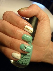 Tiffany nails! China Glaze For Audrey and OPI Alpine Snow