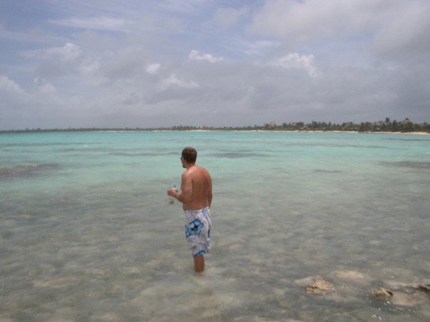 Here is Jason standing in Soliman Bay, one of the most beautiful beaches I have ever been to! I want to go back so bad!